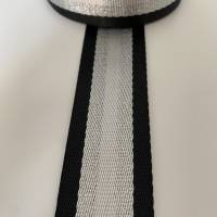 Gurtband White&Silver Stripes, schwarz, 38 mm Bild 3