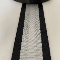 Gurtband White&Silver Stripes, schwarz, 38 mm Bild 4