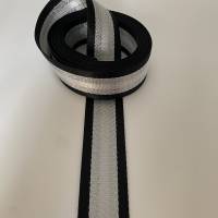 Gurtband White&Silver Stripes, schwarz, 38 mm Bild 5