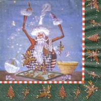 10 einzelne Lunchservietten Tall Tales, Weihnachtsservietten mit Santa Claus beim Backen von Paper D'Art Bild 1