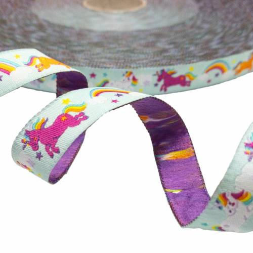 Webband Einhorn, 1 m, 1,80 Eur/m, mint, Rainbow Unicorns