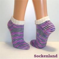 handgestrickte Socken Gr. 40-41, Kurzsocken, Damensocken, Einzelpaar Bild 1