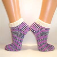 handgestrickte Socken Gr. 40-41, Kurzsocken, Damensocken, Einzelpaar Bild 3