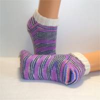 handgestrickte Socken Gr. 40-41, Kurzsocken, Damensocken, Einzelpaar Bild 4