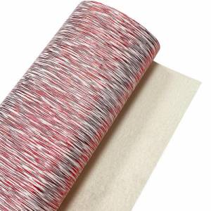 Kunstleder Stripes, weiß-rot, metallisiert, Used-Look Bild 1