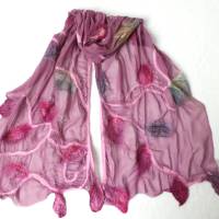 Damenschal aus Wolle und Seide (Chiffon), besonders und einmaliges Tuch für den Sommer und Winter Bild 2