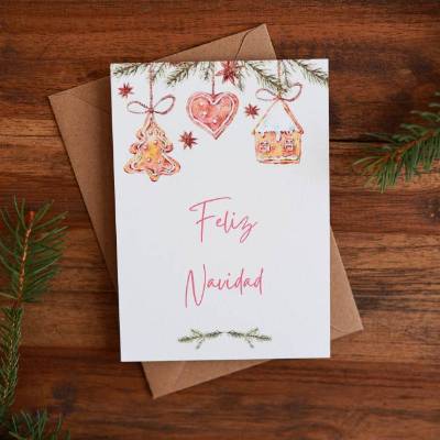 Weihnachtskarte | Weihnachtspost | Weihnachtsgruß | Feliz Navidad | aus Naturpapier | DIN A6 | Grußkarten 