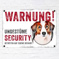 Hundeschild UNGESTÜME SECURITY (Kooikerhondje), wetterbeständiges Warnschild Bild 2