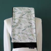 langer Schal Eukalyptus weiß grün Fleece Kuschelschal warmer Damenschal Bild 3