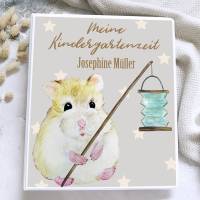 Hamster Kindergartenordner mit Name personalisiert, Portfolio Kindergartenmappe Bild 1