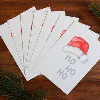Weihnachtskarte | Weihnachtspost | Weihnachtsgruß | Ho Ho Ho | Weihnachtsmütze | aus Naturpapier | DIN A6 | Grußkarten Bild 3