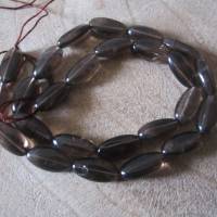 natürliche Rauchquarz Perlen, oval, 15,5 mm x 8 mm Bild 3