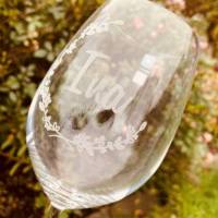 Weinglas mit Gravur | personalisiertes Weinglas zur Hochzeit | gravierte Weingläser zum Verschenken | Firmenlogo Bild 4