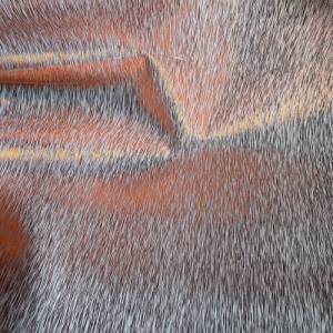 Kunstleder Stripes, weiß-orange, metallic Effekt, Used-Look Bild 4