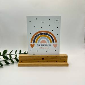 Kartenhalter aus Buchen Holz / Geschenk / Geschenkset / Bild 2