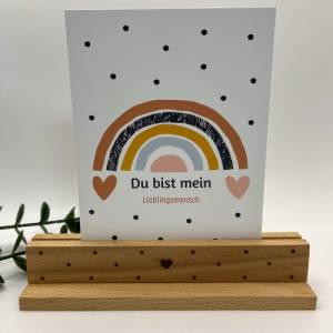 Kartenhalter aus Buchen Holz / Geschenk / Geschenkset / Bild 3