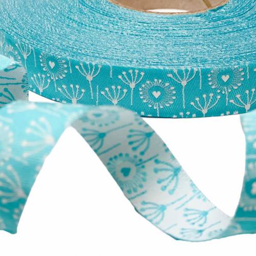 Webband Pusteblume - 1 m - 1,80 Eur/m - Sow the love - sky - jolijou - beidseitig nutzbar
