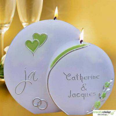 Hochzeitskerze 2 Dochte Doppelscheibe 