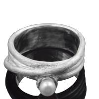 Goldschmiede Perlenring "tortuous", Silberring mit Perle, Damenring, Ring mit Perle, Verlobungsring, Weihnachten Bild 5