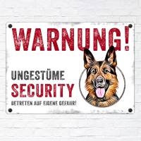 Hundeschild UNGESTÜME SECURITY (Schäferhund), wetterbeständiges Warnschild Bild 2