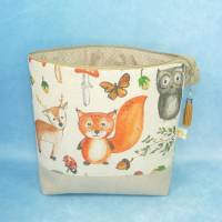 Kulturbeutel für Kinder mit Eichhörnchen und Eule | Kulturtasche | Waschtasche | Windeltasche für unterwegs Bild 4