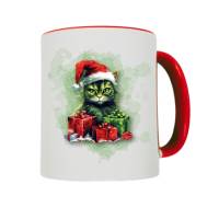 Weihnachtstassen mit frechen Grinch-Katzenmotiven, personalisierbar, Weihnachtsbecher Bild 4