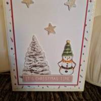 Schneemann Weihnachtsglückwunsch / Festliche Sterne Grußkarten / Christmas Time Karten / Weihnachtskarten / Weihnachten Bild 4