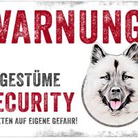 Hundeschild UNGESTÜME SECURITY (Eurasier), wetterbeständiges Warnschild Bild 1