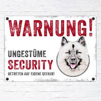 Hundeschild UNGESTÜME SECURITY (Eurasier), wetterbeständiges Warnschild Bild 2