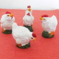 1 Hahn und 3 Hühner für Bastelprojekte , Wichteltür , Feengarten Diorama , bitte die Größe beachten Bild 2