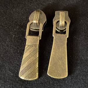 Zipper Stripes, breit, bronze / Schieber für Reißverschlüsse mit Spiralraupe Bild 2