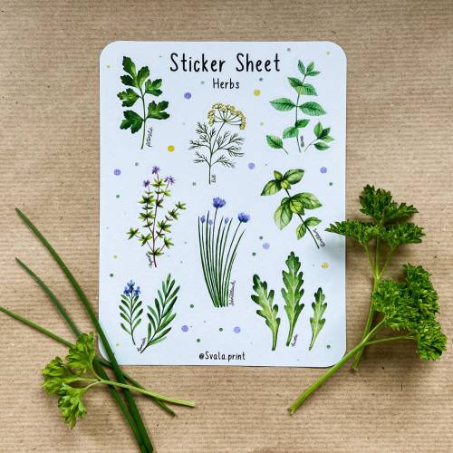 Sticker Kräuter | Herbs | Aufkleber Bulletjournal | Journal Sticker