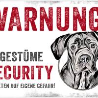 Hundeschild UNGESTÜME SECURITY (Cane Corso), wetterbeständiges Warnschild Bild 1
