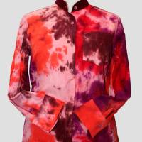 Damen Fein Cord Hemd Motiv Batik in Rote Farbtöne Bild 1