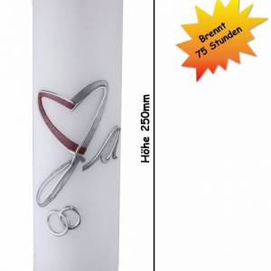 Hochzeitskerze mit zweifarbigem Herz und "Ja", Traukerze, Trauung, personalisiertes Hochzeitsgeschenk Bild 2
