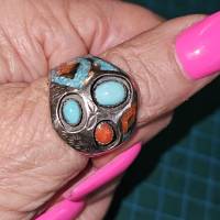 Navajo -Ring, Sterling Silber mit Ship Inly Bild 3
