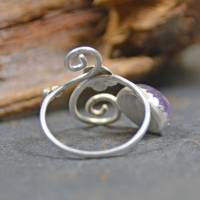 Filigraner Ring aus Sterling Silber mit Amethyst und Blüte - Größe 50 - handgemacht Bild 5