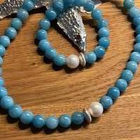 Handgefertigte extravagante Halskette ,traumhaft schöne Perlenkette Blaue Perlenkette,Halsschmuck,Schmuck, Geschenk Bild 10