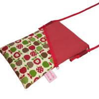 Handytasche zum Umhängen dunkelrot Crossbag Mini Umhängetasche handmade aus Baumwollstoff Auswahl Farbe Muster Größe Bild 5