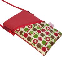 Handytasche zum Umhängen dunkelrot Crossbag Mini Umhängetasche handmade aus Baumwollstoff Auswahl Farbe Muster Größe Bild 6