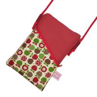 Handytasche zum Umhängen dunkelrot Crossbag Mini Umhängetasche handmade aus Baumwollstoff Auswahl Farbe Muster Größe Bild 8