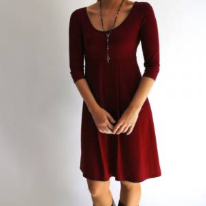 Kleid DUFFY Dunkelrot und viele Farben  figurgünstige A-Linie Länge nach Wahl Bild 2