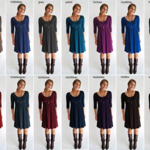 Kleid DUFFY Dunkelrot und viele Farben  figurgünstige A-Linie Länge nach Wahl Bild 9