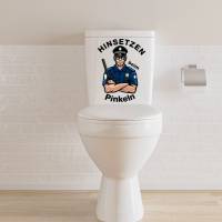 WC-Toiletten Aufkleber Police-Sticker-Tür-Fun-Bad-Toilette-Cartoon Aufkleber- Wunschtext-Personalisierbar Bild 3