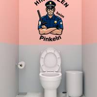 WC-Toiletten Aufkleber Police-Sticker-Tür-Fun-Bad-Toilette-Cartoon Aufkleber- Wunschtext-Personalisierbar Bild 5