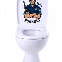 WC-Toiletten Aufkleber Police-Sticker-Tür-Fun-Bad-Toilette-Cartoon Aufkleber- Wunschtext-Personalisierbar Bild 6