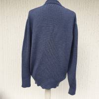 Cardigan Damenstrickjacke in Rauchblau Handarbeit aus Wolle (Merino extrafein) Größe M Bild 3