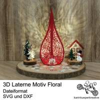 Plotterdatei 3D Laterne Motiv Floral Bild 1