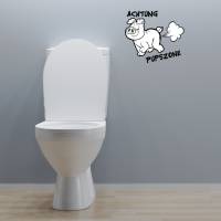 WC-Toiletten AufkleberAchtung Pupszone-Tür-Bad-Toilette-Cartoon Aufkleber-Wunschtext-Personalisierbar Bild 2