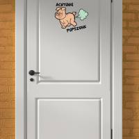 WC-Toiletten AufkleberAchtung Pupszone-Tür-Bad-Toilette-Cartoon Aufkleber-Wunschtext-Personalisierbar Bild 4